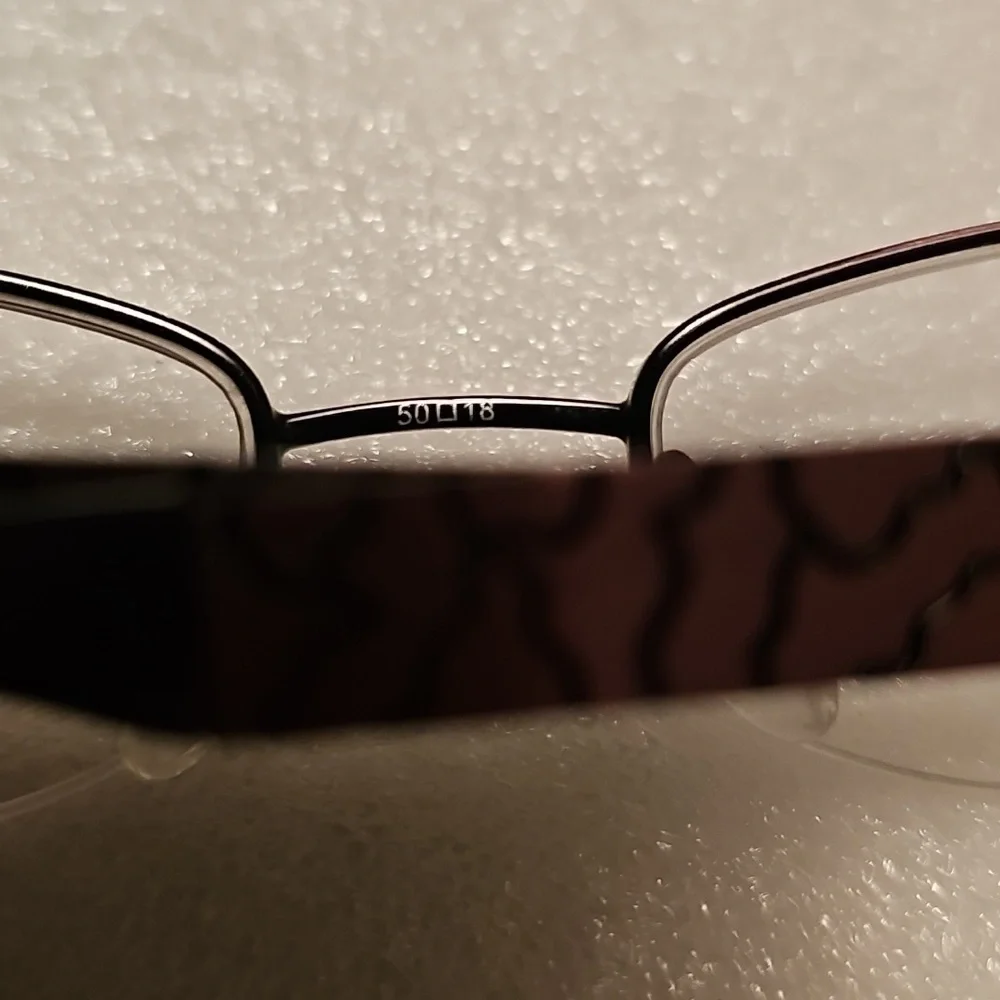Sleek Dark Metal Rectangular Glasses demo frames only half rim